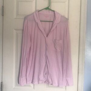 Victoria’s Secret size medium long pink button down pj shirt